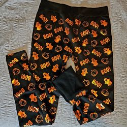 Cute Halloween Fleece Lined Leggings