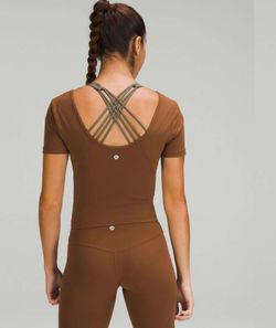 lululemon athletica cognac brown top