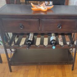 Side Table With Wine Rack