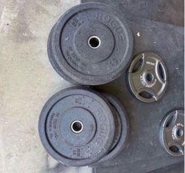 Rogue hi temp bumper plates 10s 25s 45s 160 lbs