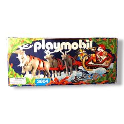 Vintage Playmobil 3604 Santa’s Magic Sleigh Christmas Set Santa Reindeer Germany