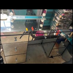 Impressions Vanity Mirrored Makeup Table/ Desk