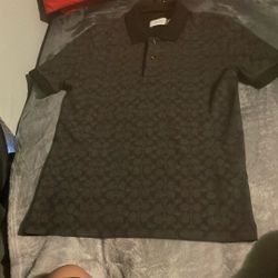 Coach Signature Polo Men’s t shirt Size XS Black Signature