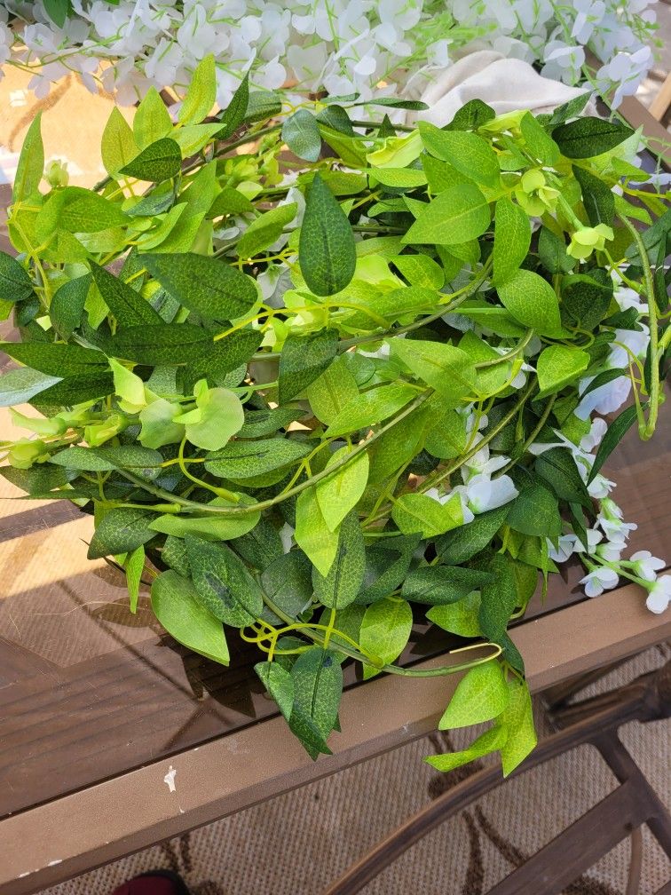 3 Hanging Wisteria Vines 6' Fake Flowers