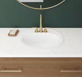 Bootz Industries Laurel Round Drop-In Bathroom Sink in White(brand new)