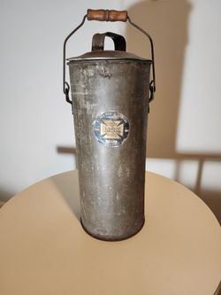 Early 1900's LISK Tin Milk Container Extra Heavy Tinware Lisk Savory Corporation