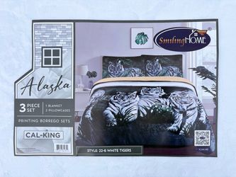 Las vegas White Tigers Cal-King Blanket Set