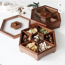 Hexagonal Spice & Dry Fruit Box, 7 Partitions, Multi-Purpose Uses