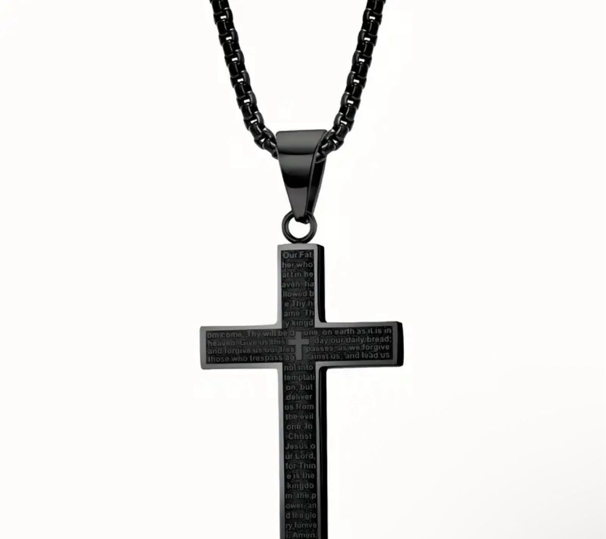 Black cross With religious words