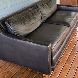 Black Leather Couch 