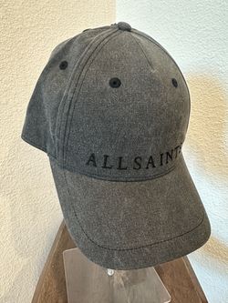 ALLSAINTS LOGO BASEBALL CAP WASHED BLACK