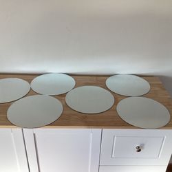 6 - Round Decorative Mirrors for Centerpieces-  10.5” 