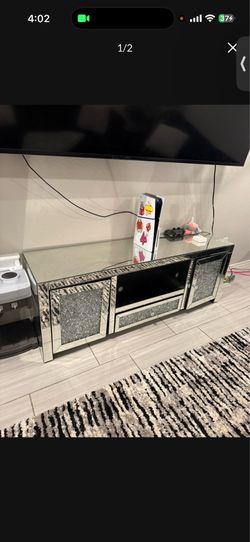 Mirrored glass Entertainment center