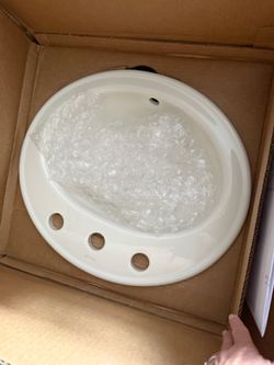NEW- Kohler Pennington 20 1/4” oval drop in sink - BISCUIT COLOR 8” wide spread