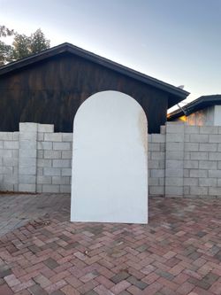 Wood arch backdrop