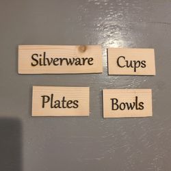 Wooden Kitchen Labels Set
