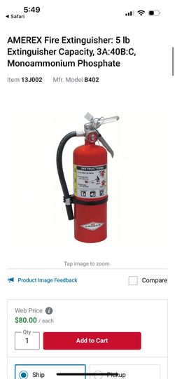 Amerex B402, 5lb ABC Dry Chemical Fire Extinguisher