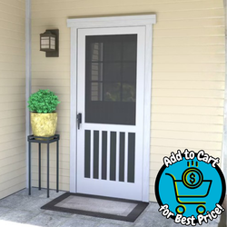 RELIABILT 5 Bar Universal reversible 36" W x 80" H T White Single Hinged Vinyl Screen Door Handle Included