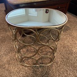 Unique Gold Mirrored Side Table End Table