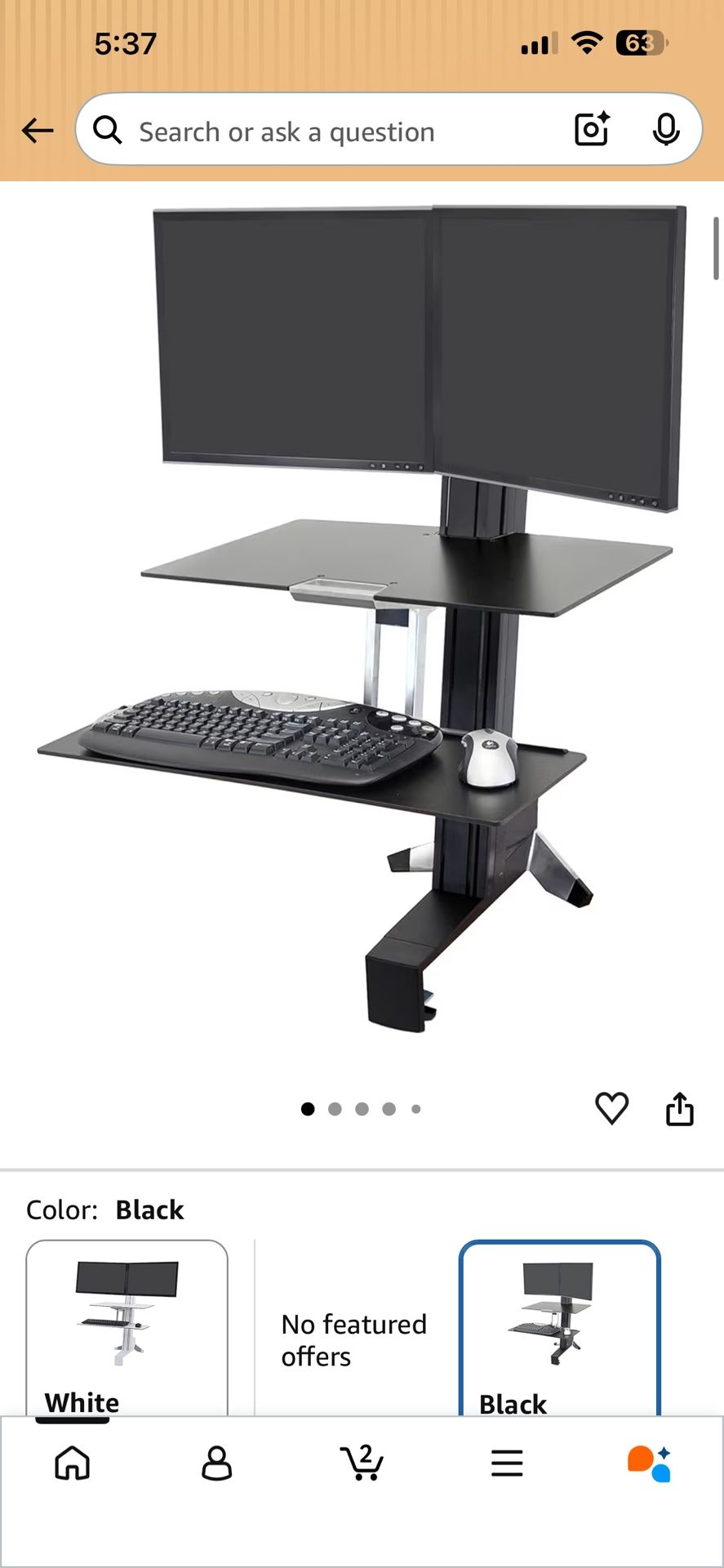 Ergotron Work fit S Dual Workstation With Surface