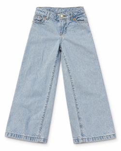 Cat & Jack Girls Wide Leg Jeans Size 6 – Light Wash
