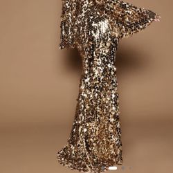 Gold Sequin Maxi Dress 