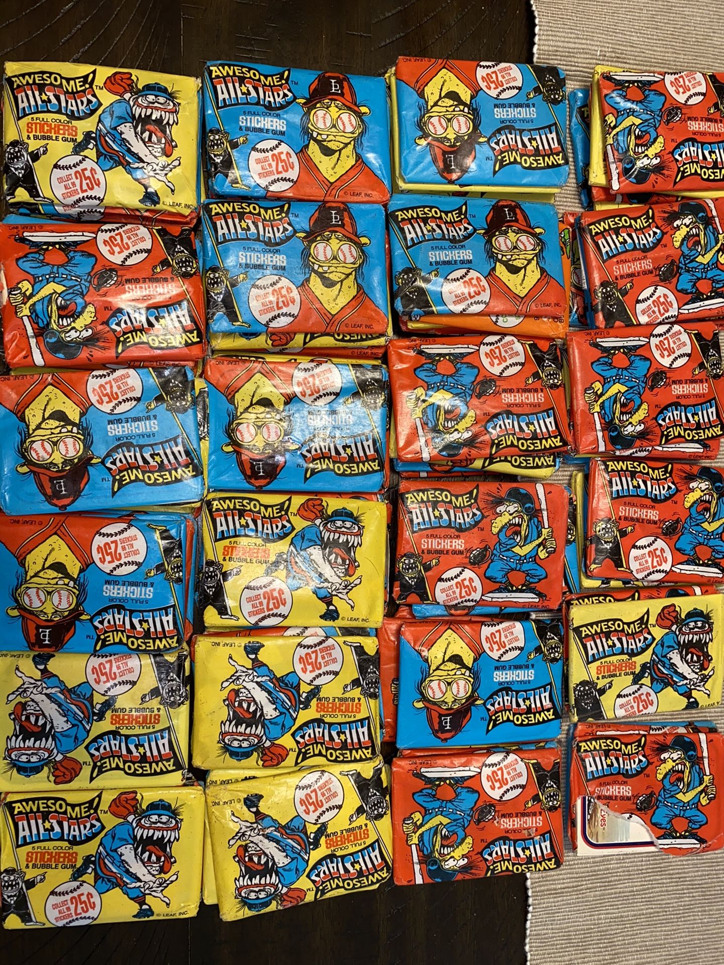 1988 Awesome Allstar cards/stickers LEAF