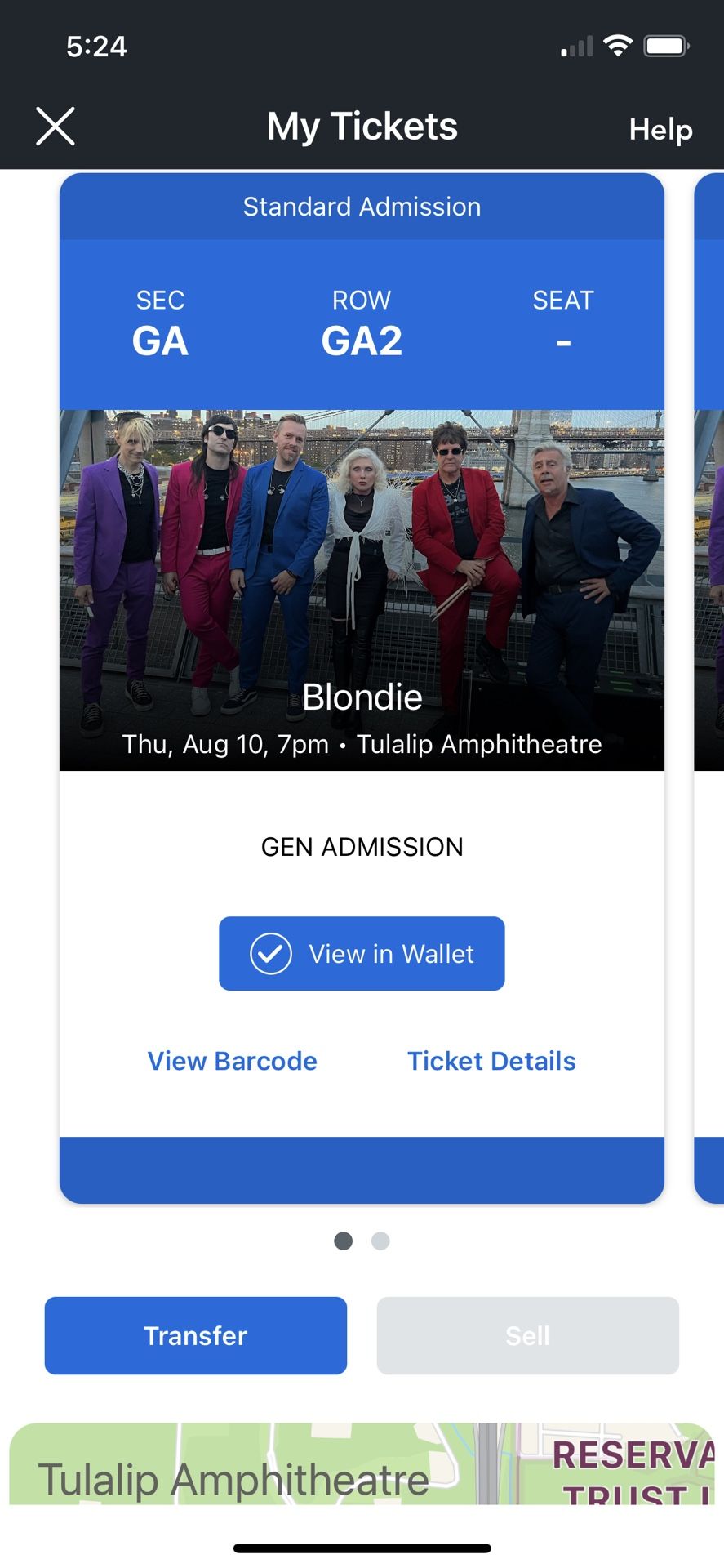 Blondie Tickets-General Admission August 10th