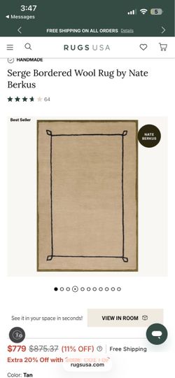 Serge Bordered Wool Rug by Nate Berkus