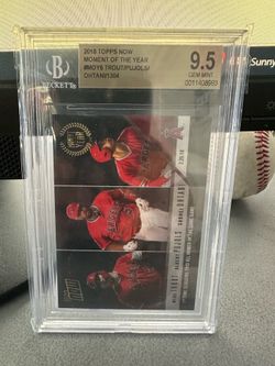 BGS 9.5 2018 Topps Now Moment of the Year Ohtani Trout Pujols Angels 🔥