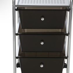 3 Shelf Storage . Black And Silver Easy To Install 