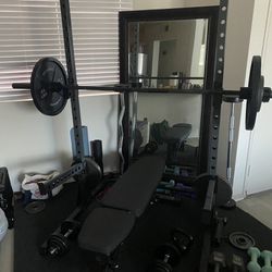 Home Gym Equipment Rack & Weights