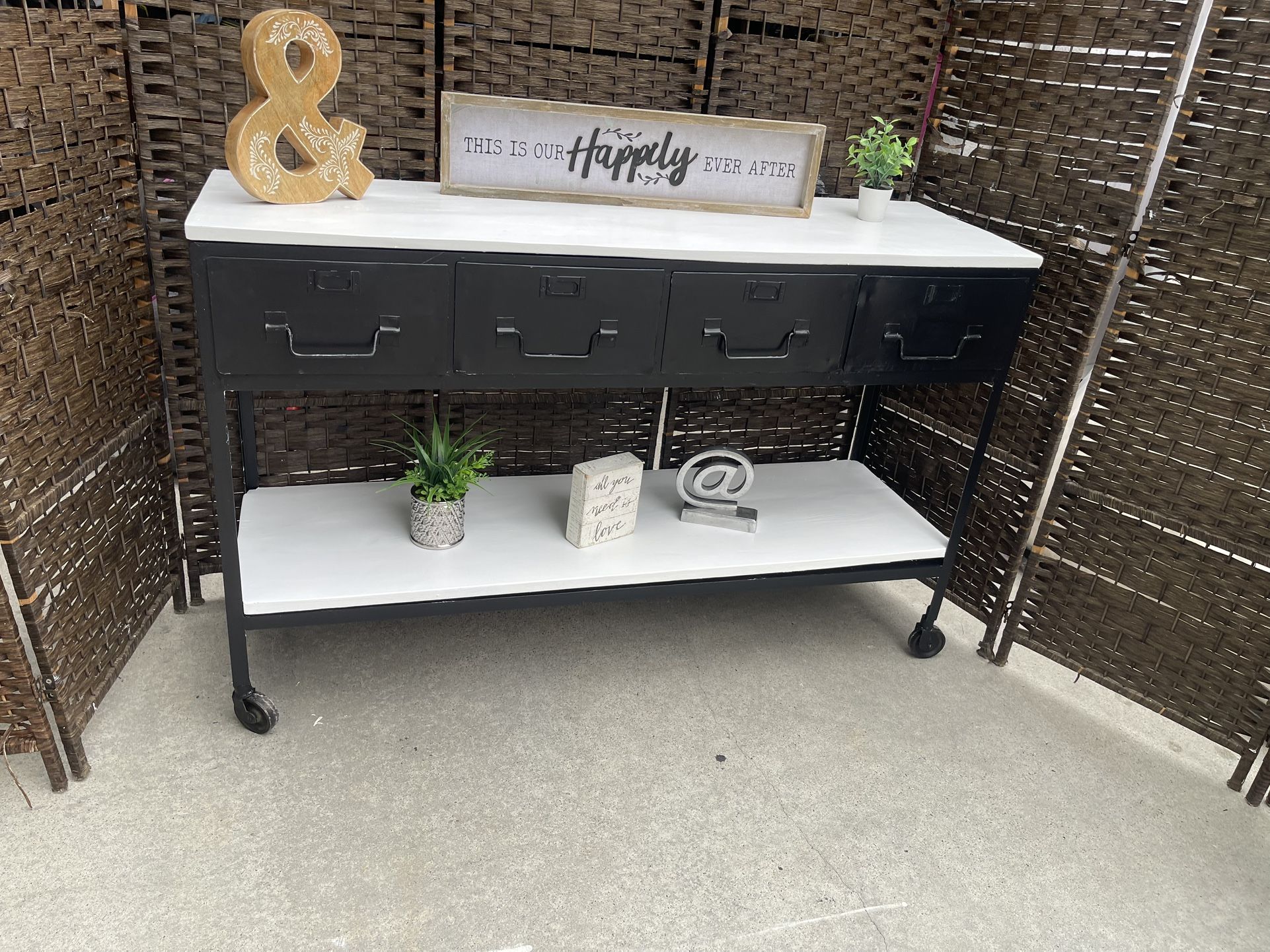Console/Buffet Industrial Metal (tops The Wood Real)