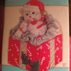 Fitz And Floyd Kitty Kringle Ceramic  Hinged Box