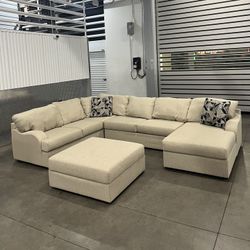 Living Space Beige Sectional(FREE DELIVERY)