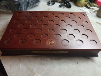Dollar Coin BOX. Collection. Wood.