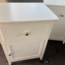 Two White Nightstands Set