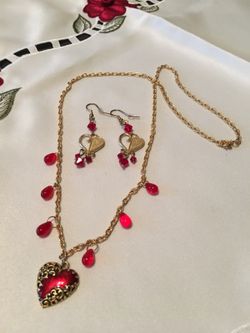 From my heart, Valentine heart and earrings, Valentine jewelry