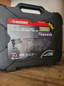 HUSKY 105- PIECE 100- POSITION UNIVERSAL METRIC MECHANICS TOOL SET!