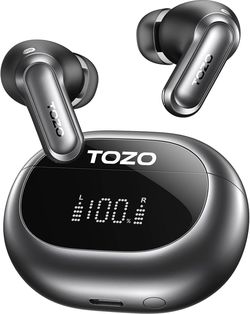 TOZO NC20 Active Noise Cancelling Wireless Earbuds, LDAC Hi-Res Sound Bluetooth Headphones, 6 Mics AI Call Ear Buds 80H Playtime, Dual Pairing, 32 EQ 