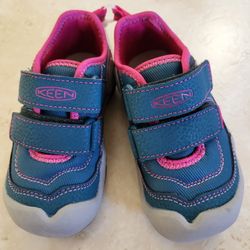 Keen Toddler Shoes, Knotch Hollow Double Strap,  Blue Coral/Pink, Size 8