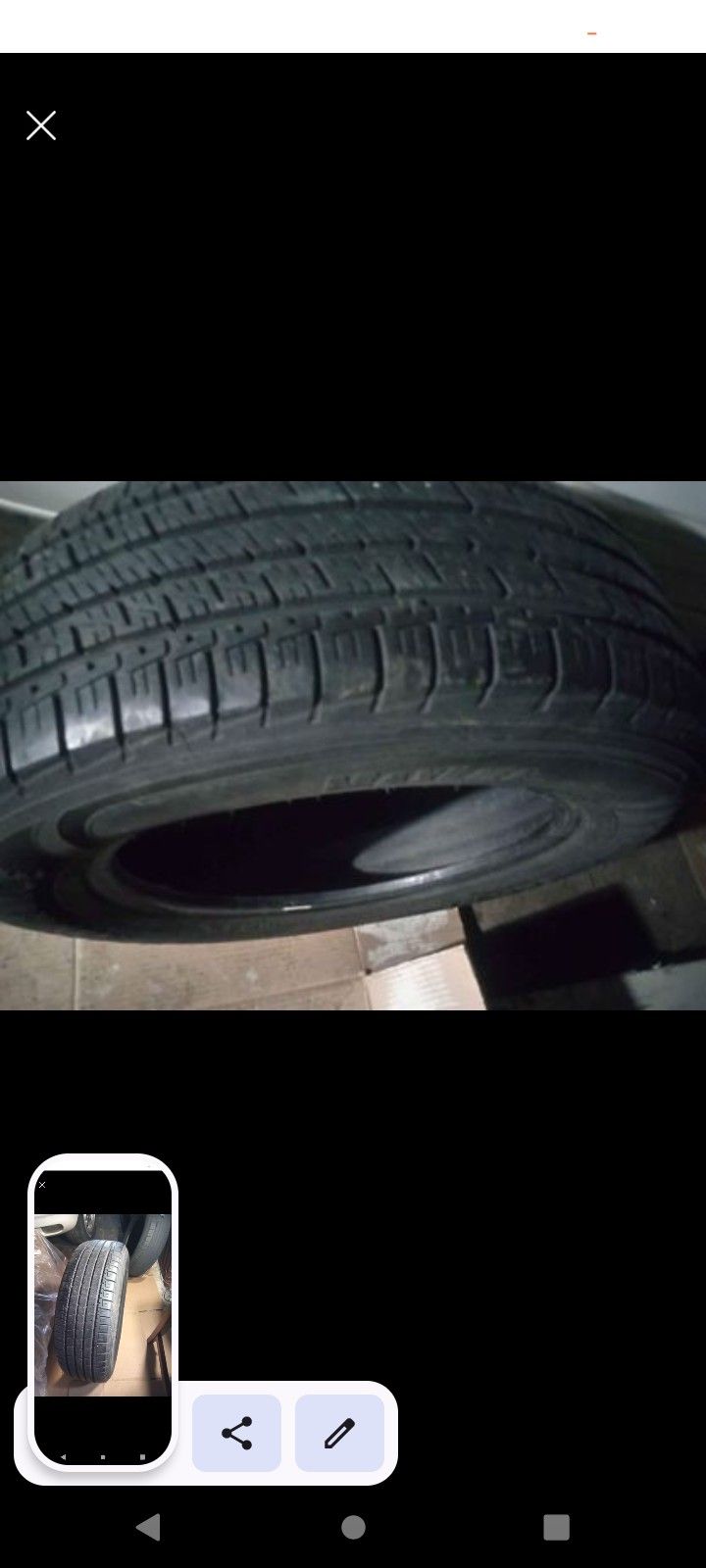 225/65/17 Tire Only One Available. Very Good Tread 80-85%