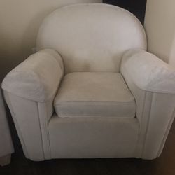 Preowned White Living Room Armchair, Accent Chair