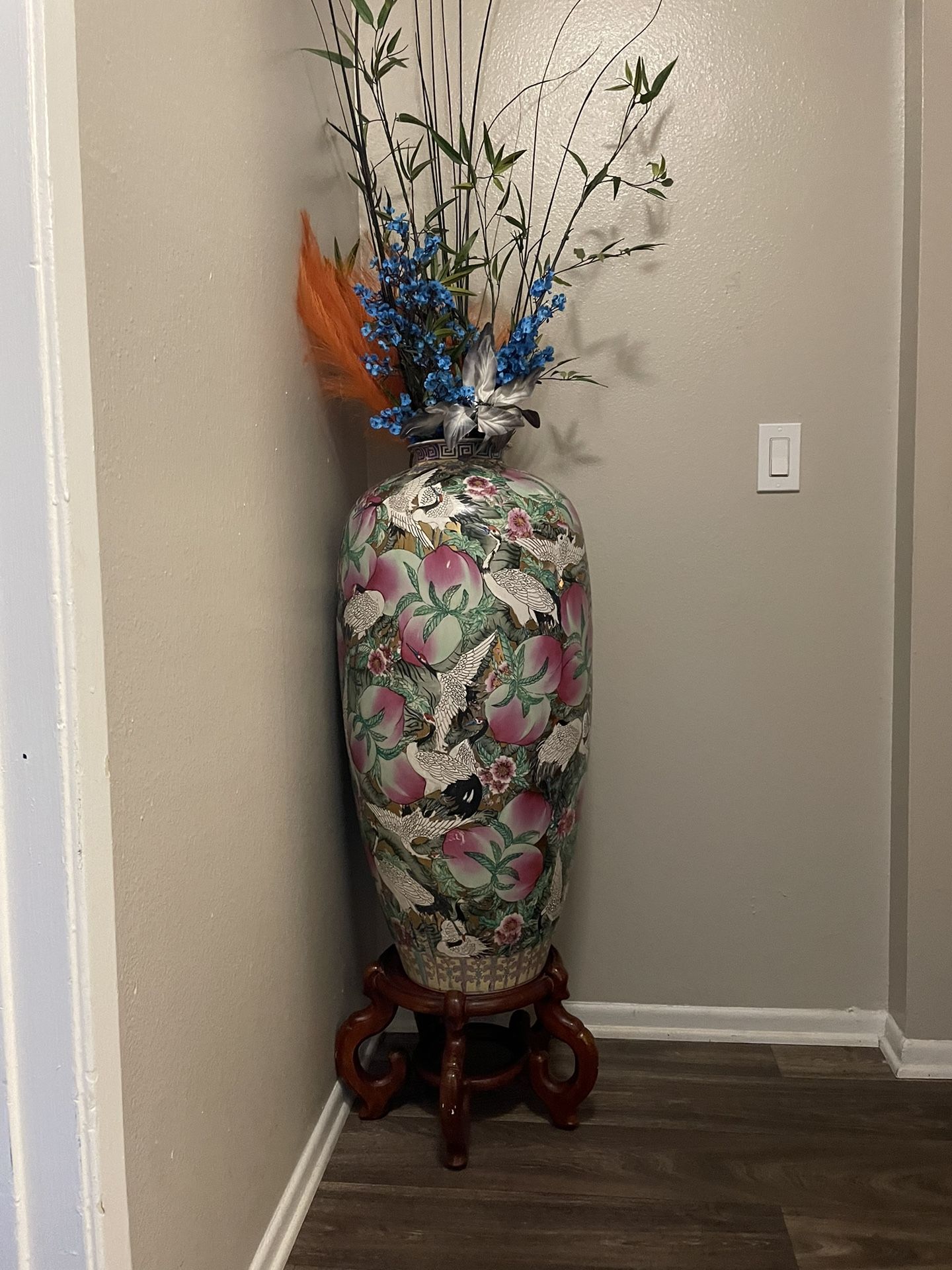 34” x 16” Ceramic vas hand made with rosewood stand ,.,All Products : American Fashion Style Bags On Sale