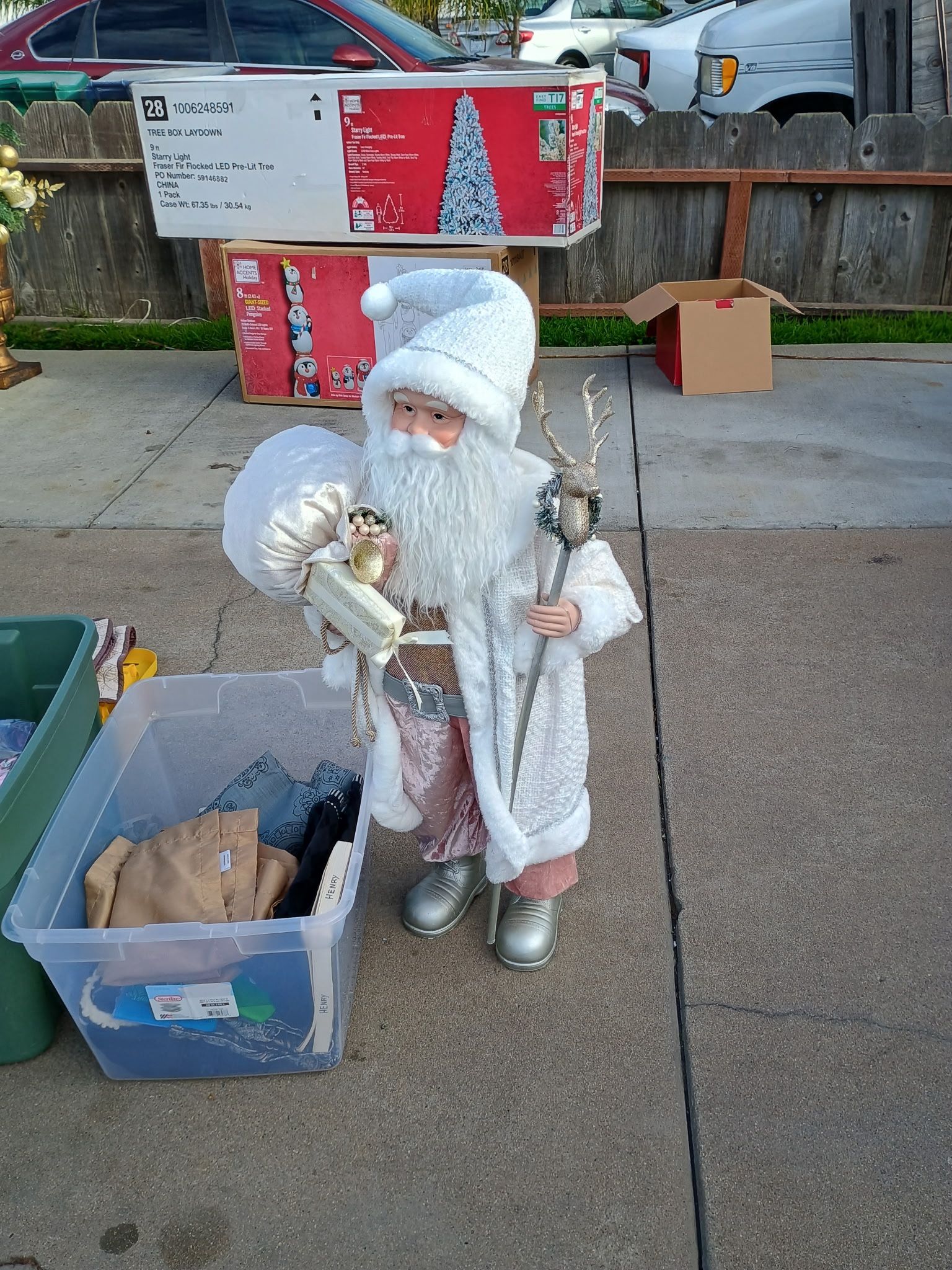 Pink And White Santa Claus 