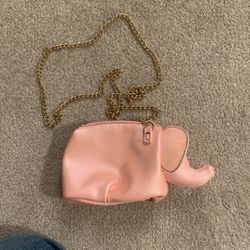 Capelli Pink Kids Elephant Purse With Gold Chain