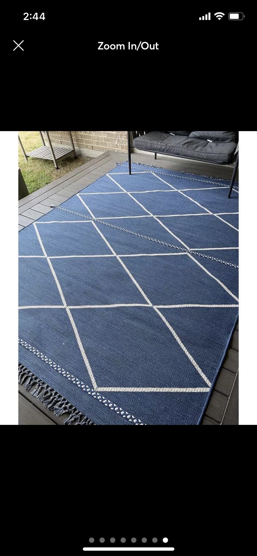 New 7x10 Feet Project 62™ Indigo Blue Geometric Outdoor Indoor Area Rug