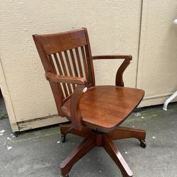 Wooden desk chair