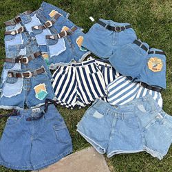 Vintage 90s Women’s Girls Clothing Denim Jean Shorts 