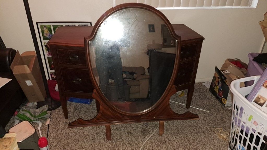 Antique VANITY WITH MIRROR